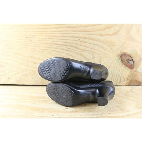 Dansko Boots Womens 7.5 Black Leather Ruched Buffy Ankle Bootie Zip Shoes - Picture 6 of 9